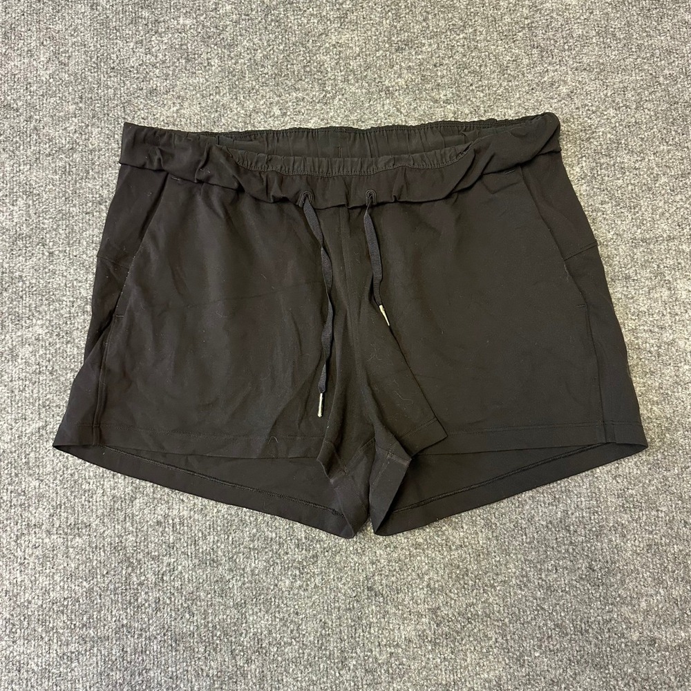 Lululemon Shorts Womens Size 10 Black Lycra Elastane Stretch Athletic Yoga